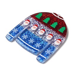 クリスマスをテーマにしたプリントアクリルパーツ  服  40x35x2mm  穴：1.5mm&nbsp;OACR-L018-07D