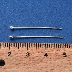 925本のスターリングシルバーボールヘッドピン  銀  24ゲージ  20x0.5mm  ヘッド：1.5mm&nbsp;STER-M117-05A-S