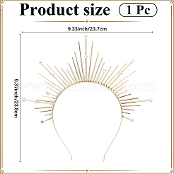 合金バージンハローヘアバンド  女性用ヘアバンド  ゴールドカラー  237x238x11mm&nbsp;OHAR-WH20011-08G