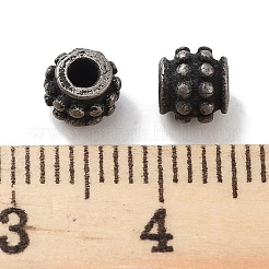 コラム304ステンレス鋼ビーズ、手磨き仕上げ  アンティークシルバー  5x5mm  穴：1.8mm&nbsp;STAS-M057-49C-AS