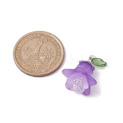 アクリルパーツ  ガラスビーズ  合金の花のビーズキャップ  花  ミックスカラー  26x18x17.5mm  穴：2~3mm  4個/セット&nbsp;PALLOY-TA00126