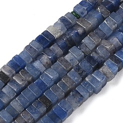 天然石ブルーアベンチュリンビーズ連売り  正方形  染め＆加熱  4.5x4.5x2.5mm  穴：1mm  約46~51個/連  14.57~15.35''（37~39センチメートル）&nbsp;G-A280-C08-01