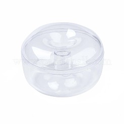 フラットラウンドいポリスチレンビーズ貯蔵容器  ジュエリービーズ用小さなアクセサリー  透明  4.5x7cm  穴：10mm  内径：6.5のCM  穴：1のCM&nbsp;CON-S043-053