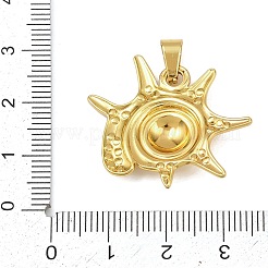 海をテーマにした304ステンレススチールペンダント  ゴールドカラー  巻き貝  26.5x30x4mm  穴：6x3mm&nbsp;STAS-K315-01B-G