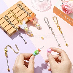 10個 2色 亜鉛合金 ビーズバーペンダントデコレーション DIY クラフト ジュエリー作り用  カニカン付き  プラチナ·ゴールデン  120mm  5個/カラー&nbsp;AJEW-CJ0001-50
