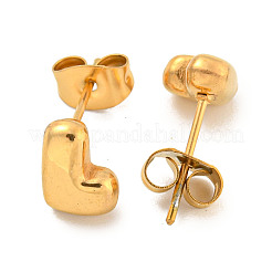 女性用チャンクレター 304 ステンレススチール スタッドピアス  18KGP本金メッキ  文字l  7.5~8.5x5~10.5mm&nbsp;LS-EJEW-G386-01L-G