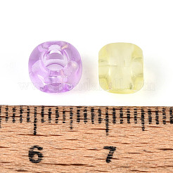 透明なアクリルビーズ  ロンデル  ミックスカラー  6x7.5~8x6.5mm  穴：2mm＆3mm&nbsp;TACR-T030-11M