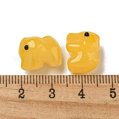 手作りの透明ガラスビーズ  手描きのビーズ  エナメル  象  オレンジ  11x9.5x14.5mm  穴：1.2~1.4mm&nbsp;GLAA-N0028-01J