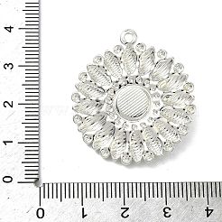 304ステンレス鋼と染色された合成ターコイズのペンダント  銀色のメッキ  花のチャーム  33.5x30.5x5mm  穴：2mm&nbsp;STAS-G374-05S-18