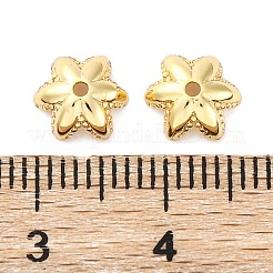 真鍮製ビーズキャップ  カドミウムフリー＆ニッケルフリー＆鉛フリー  花  18KGP本金メッキ  7.5x2.5mm  穴：1mm&nbsp;KK-A240-22G