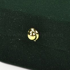 長方形ベルベットカップルリングボックス  フリップカバー付き  ジュエリー収納オーガナイザーディスプレイギフト包装用  ダークオリーブグリーン  7.5x4.4x3.4cm&nbsp;CON-P013-A01-A