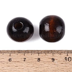 天然木ヨーロッパビーズ  マクラメビーズ大穴  無鉛の  染め  ラウンド  ココナッツブラウン  18~20mm  穴：4~5.5mm  約235個/500g&nbsp;TB25MMY-20mm-01