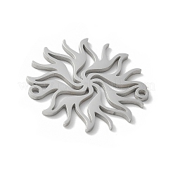 304ステンレスペンダント  くり抜かれた太陽の歯車チャーム  ステンレス鋼色  24.5x24.5x1mm  穴：1.5mm&nbsp;STAS-E501-16P