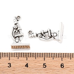 チベット風亜鉛合金チャーム  鉛フリー＆カドミウムフリー  顕微鏡  アンティークシルバー  20.8x11.4x8mm  穴：1.5mm  約208個/500g&nbsp;TIBEP-R334-341AS-RS