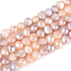 天然養殖淡水パールビーズ連売り  研磨両側  ミックスカラー  4~5x4~6x3.5~4mm  穴：0.5~0.6mm  約37~38個/連  6.89~7.09''（17.5~18センチメートル）&nbsp;PEAR-T006-13