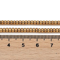 電気めっき合成非磁性ヘマタイト ビーズ 連売り  ディスク  ヒシビーズ  24KGP本金メッキ  3x2mm  穴：1mm  約192個/連  15.94''（40.5センチメートル）&nbsp;G-G174-E01-01