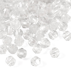 2袋200個入り透明ガラスビーズ  多面カット  双円錐形  ホワイト  4.5x3.5mm  穴：1.6mm  100個/袋&nbsp;GLAA-TA0003-44A