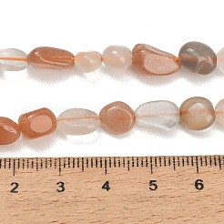 天然マルチムーンストーン ビーズ 連売り  ナゲット  タンブルストーン  6~10.5x5.5~7.5x3~6mm  穴：0.8mm  約50~54個/連  14.96''（38センチメートル）&nbsp;GG-CBAC61B-B03-02