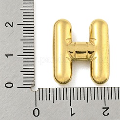 イオンプレーティング（IP）304ステンレスペンダント  バルーンレターチャーム  ゴールドカラー  文字h  20.5x16.5x5mm  穴：2mm&nbsp;STAS-B071-01G-H