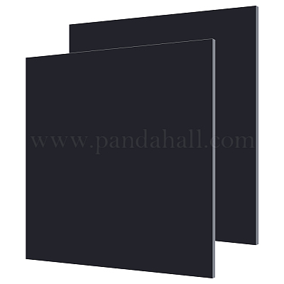 2枚 HDPEプラスチックシート  正方形  ブラック  30.5x30.5x0.6cm&nbsp;DIY-OC0014-44B-01-1