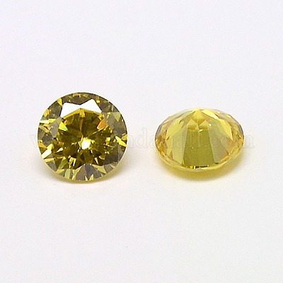 キュービックジルコニアカボション  グレードA  多面カット  ダイヤモンド  ライトカーキ  2.5x1.7mm&nbsp;ZIRC-M002-2.5mm-003-1