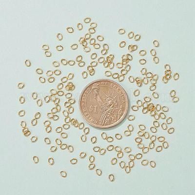 真鍮製丸カン  オーバル  ゴールドカラー  22ゲージ  4x3x0.6mm&nbsp;KK-YW0001-26G-1