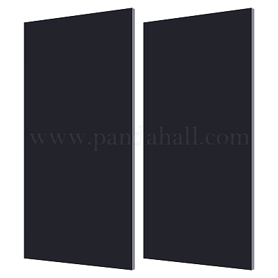 2枚 HDPEプラスチックシート  長方形  ブラック  30.5x15.3x0.6cm&nbsp;DIY-OC0014-44A-01-1