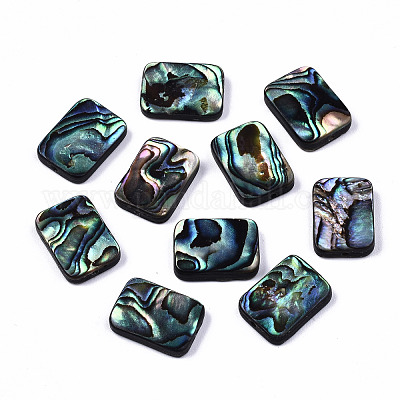 天然アワビシェル/パウアシェルビーズ  長方形  カラフル  14.5x10.5x3.5mm  穴：1mm&nbsp;SSHEL-T014-11A-1