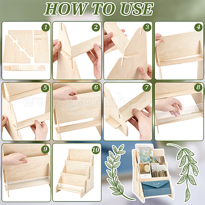 MDF ディスプレイ ライザー  長方形のディスプレイスタンド  古いレース  258x245x340mm&nbsp;ODIS-WH0086-084B-1