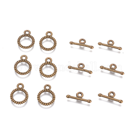合金マンテル  リング  ニッケルフリー  アンティークブロンズ  リング：13x10x1.5mm  穴：1.6mm  バー：14x5.5x1.5mm  穴：1.8mm&nbsp;TIBE-G015-07AB-NF-1