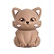 Silicone Beads, Cat Shape, Camel, 28x20.5x16.5mm, Hole: 2mm