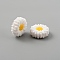 Silicone Beads, Daisy, Floral White, 19.5x7.5mm, Hole: 1.6mm