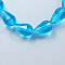 Glass Beads Strands, Faceted, teardrop, Deep Sky Blue, 15x10mm, Hole: 2mm, about 48pcs/strand, 27.56 inch(70cm)