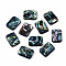 Natural Abalone Shell/Paua Shell Beads, Rectangle, Colorful, 14.5x10.5x3.5mm, Hole: 1mm