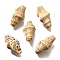Handmade Porcelain Beads, Conch, Blanched Almond, 20x10.5x10mm, Hole: 1.8mm