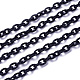 ABSプラスチックアズキチェーン  オーバル  ブラック  14.96インチ〜15.35インチ（38~39cm）  5.5~6mm&nbsp;X-KY-E007-03F-1