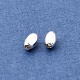 真鍮ビーズ  ライス  銀  5.5x3.5mm  穴：1mm&nbsp;KK-P344-07S-2