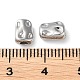 ラックメッキ真鍮スペーサービーズ  ナゲット  プラチナ  7.5x6x3.5mm  穴：1.6~1.8mm&nbsp;KK-WH0084-13C-P-3