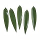 プラスチック製の大きなペンダント  葉  濃い緑  58x11x2mm  穴：1mm&nbsp;KY-N015-047-1