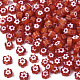 ガラスビーズ  花  レッド  5~7x5~7x2~3mm  穴：1mm&nbsp;GLAA-T019-08-A02-1