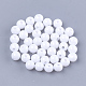 不透明なプラスチックビーズ  ラウンド  ホワイト  6x5.5mm  穴：1.8mm&nbsp;X-KY-T005-6mm-601-1