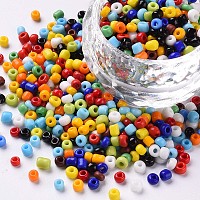 8/0 ガラスシードビーズ  不透明な色の種  DIYジュエリー作成用の小さなクラフトビーズ  ラウンド  ミックスカラー  3mm  穴：1mm  約666個/30g&nbsp;X1-SEED-A010-3mm-51