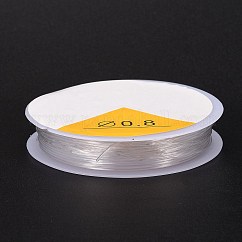 ラウンドクリスタル弾性ストレッチスレッド  ブレスレット用ジェムストーンジュエリービーズクラフト作り  透明  0.8mm  約6.5ヤード（6m）/ロール