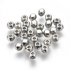 合金のスペーサービーズ  ねじナット  プラチナ  3.5x2.5mm  穴：1mm