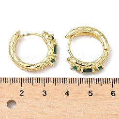 真鍮製マイクロパヴェキュービックジルコニアフープピアス  鉛フリー＆カドミウムフリー  長持ちメッキ  リング  18KGP本金メッキ  21.5x5.5mm&nbsp;EJEW-A132-18G