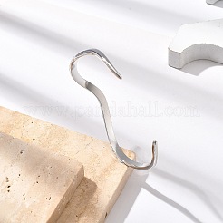 女性用304ステンレススチールカフバングル  ステンレス鋼色  内径：2-1/4x1-3/4インチ（5.7x4.3cm）&nbsp;BJEW-B108-11P