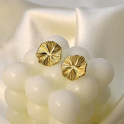 304ステンレススチールスタッドピアス  花  ゴールドカラー  18x18mm&nbsp;FS-WGCA6E2-01