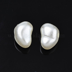 ABSプラスチックパール調ビーズ  オーバル  貝殻色  6x9x6mm  穴：1.5mm&nbsp;X-KY-S170-01