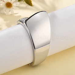 女性用合金ヒンジ付きバングル  プラチナ  1-5/8インチ（4cm）  内径：2インチ（5.15cm）x2-3/8インチ（6.1cm）&nbsp;BJEW-D312-05P