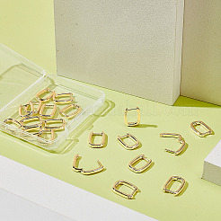 真鍮製のフープピアス10組  長方形  18KGP本金メッキ  12ゲージ  15.5x11.5x2mm  ピン：1mm&nbsp;EJEW-ME0001-08G